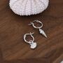 Mismatched Shell Huggie Hoops Earrings In Sterling Silver, thumbnail 1 of 11