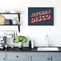 Kitchen Disco Neon And Glitter Typography Wall Art, thumbnail 4 of 5
