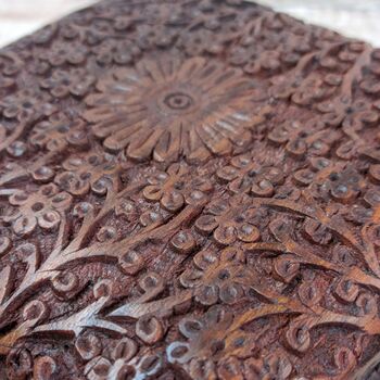 Floral Carved Wooden Jewellery Box, 2 of 8