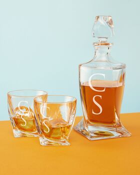 Monogram Twisted Crystal Decanter, 3 of 4