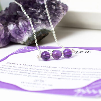 Amethyst Necklace, Anxiety Relief Healing Crystal, 5 of 5