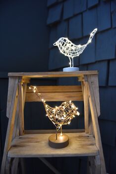 White Wire Sparkle And Shine Robin LED Decoration, 2 of 3