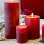 Set Of Three Deep Red Candles, thumbnail 1 of 2
