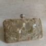 Gold Raw Silk Rectangular Clutch Bag, thumbnail 1 of 10