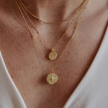 Ezra 24 Carat Gold Plated Disc Necklace, 2 of 5