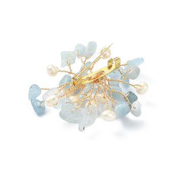 Aquamarine And Pearl Brooch, 2 of 3