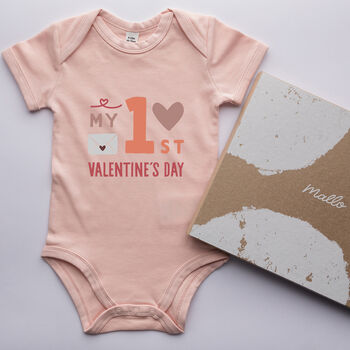 Organic Cotton My First Valentine’s Day Baby Grow, 3 of 5