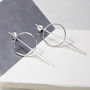 Sterling Silver Ring And Bar Stud Earrings, thumbnail 2 of 4