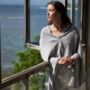 Grey 100% Cashmere Button Poncho Gift Boxed, thumbnail 4 of 10