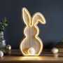 Wooden Neon Bunny Light, thumbnail 1 of 3