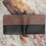 Personalised Black And Brown Trifold Wallet Rfid, thumbnail 6 of 7