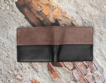 Personalised Black And Brown Trifold Wallet Rfid, 6 of 7