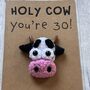 Personalised Age Cow Crochet Birthday Card Handmade, thumbnail 9 of 12