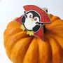 Vampire Penguin Halloween Glitter Enamel Pin, thumbnail 2 of 6