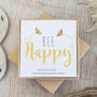Bee Happy Yellow Gold Earrings, thumbnail 1 of 4
