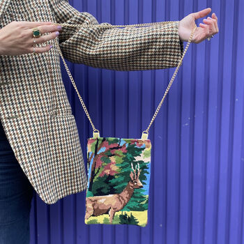 My Deer Vintage Tapestry Upcycled Chain Bag, 2 of 3