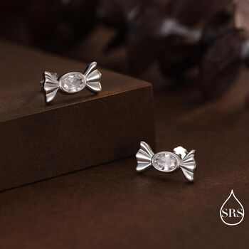 Sterling Silver Cz Candy Stud Earrings, 7 of 12