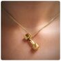 Personalised Gold Coloured Dumbbell Pendant Necklace, thumbnail 5 of 9
