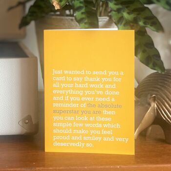 'The Absolute Superstar You Are' : Thank You Card, 2 of 3