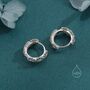 Sterling Silver Daisy Flower Chain Huggie Hoop, thumbnail 4 of 10