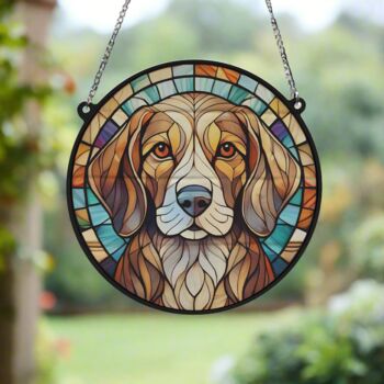 Beagle Stained Glass Effect Suncatcher, 5 of 6