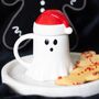 Ghost Shaped Mug With Santa Hat Lid, thumbnail 1 of 3