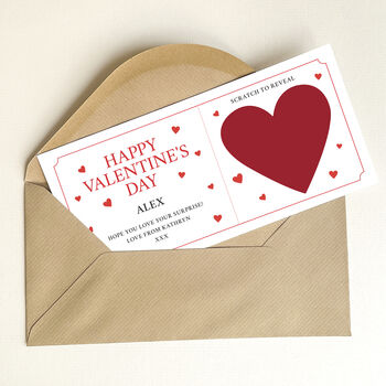Personalised Valentine's Day Gift Scratch Card: Red Hearts Design, 6 of 6