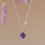Aurora Rhombus Amethyst Necklace, thumbnail 5 of 9