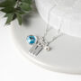 Emma Birthstone And Initial Necklace, Sterling Silver, thumbnail 4 of 6