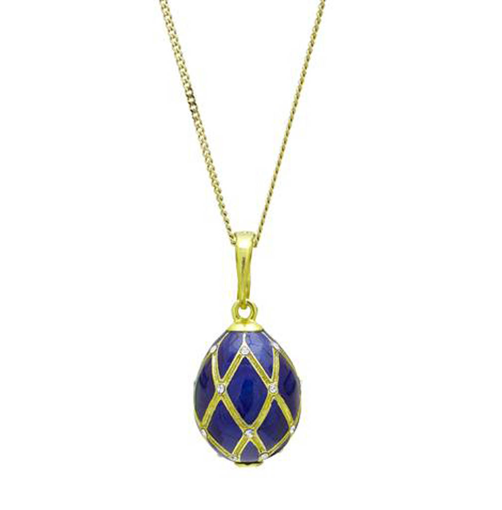 Lattice Design Enamel Egg Pendant By Argent of London | notonthehighstreet.com