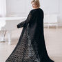 Black Macrame Lace Kimono Cape, thumbnail 1 of 12