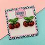 Cherry Glitter Stud Earrings, thumbnail 2 of 2