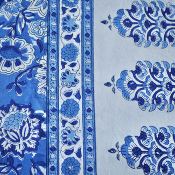 Elizabeth Blue And White Block Print Tablecloth, 10 of 10
