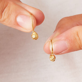 18 K Gold And Silver Peppercorn Shaped Drop Earrings, 5 of 9