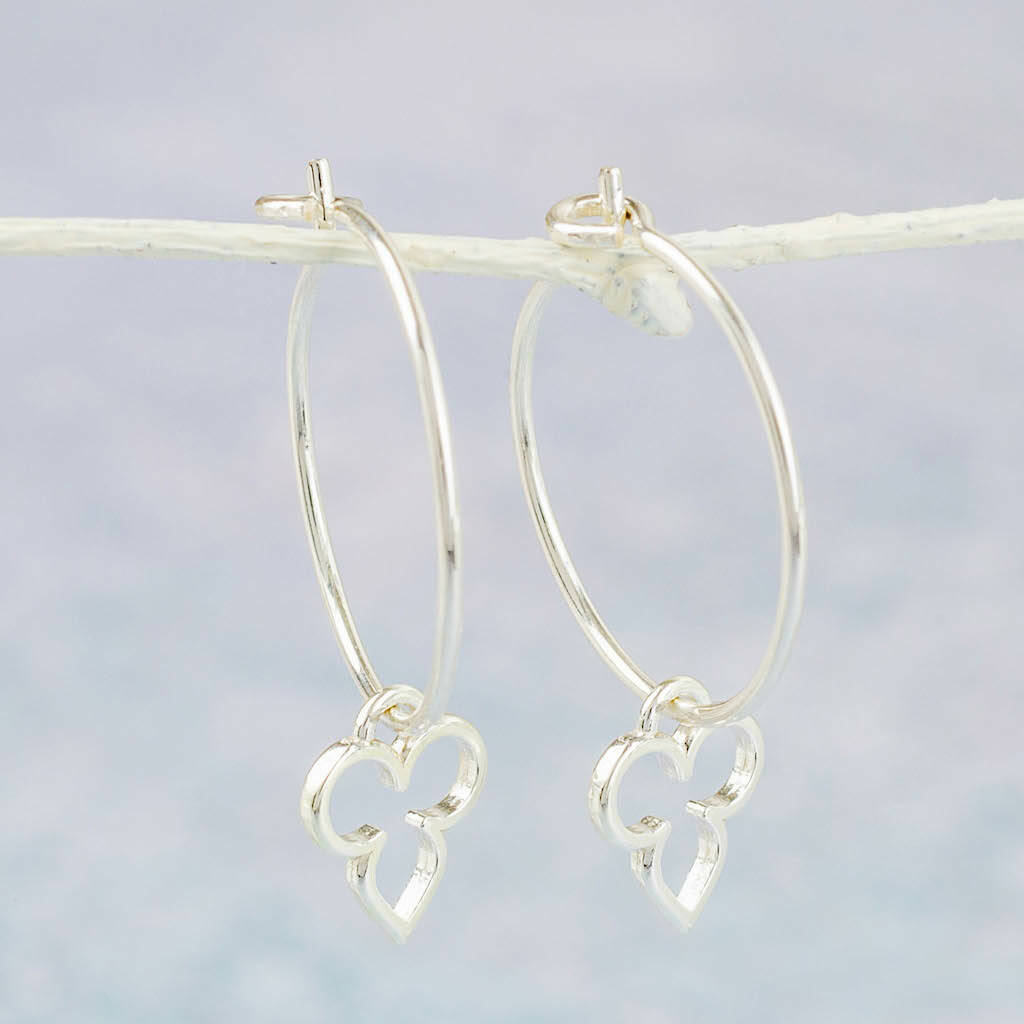 Sterling silver hoops with charms Clearance