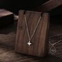 Tiny Moonstone Four Point Star Pendant Necklace, thumbnail 5 of 12