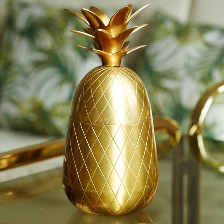 brass pineapple decorative bar container by brass pineapples ...