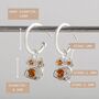 Real Citrine And Recycled Silver Hoop Earrings, thumbnail 4 of 5
