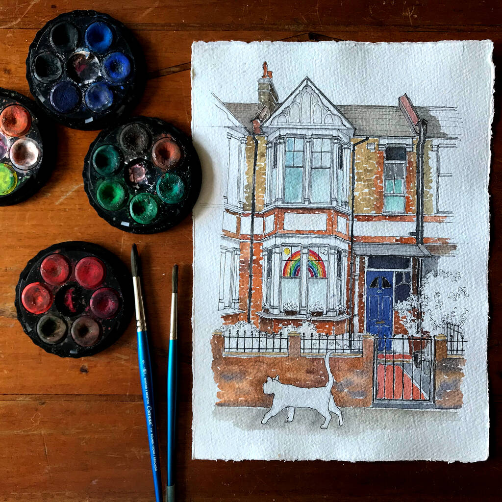 Personalised House Illustration In Watercolour, 1 of 10
