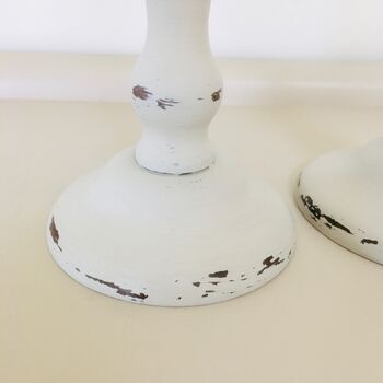 Pair Of Antique Hand Painted Candlesticks ~ Ten, 6 of 6