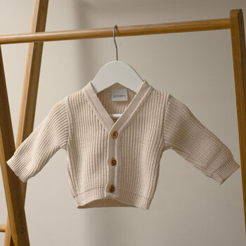 Personalised Taupe Knitted Cardigan, 6 of 11