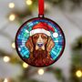 Red Setter In Santa Hat Suncatcher Decoration, thumbnail 6 of 6