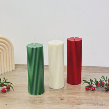 Festive Christmas Pillar Candle Christmas Decoration, 5 of 10