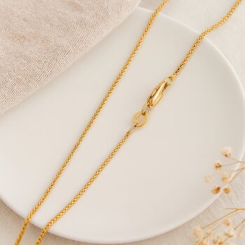 9ct Yellow Gold Light Spiga Chain – 16in To 20in, 3 of 8