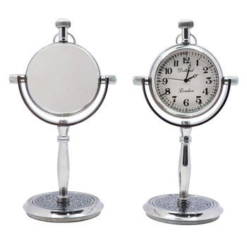 Personalised 9th Anniversary Silver Colour Desk Clock, 2 of 11