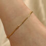 Golden Brass Beaded Ball Slim Foot Payal Anklet, thumbnail 3 of 5