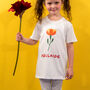 Children's Personalised Abstract Birth Flower T Shirt, thumbnail 2 of 5