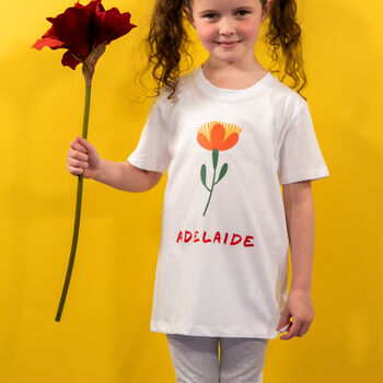 Children's Personalised Abstract Birth Flower T Shirt, 2 of 5