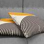 Abstract Ecru Pillow Cover With Orange Black Pattern, thumbnail 4 of 7