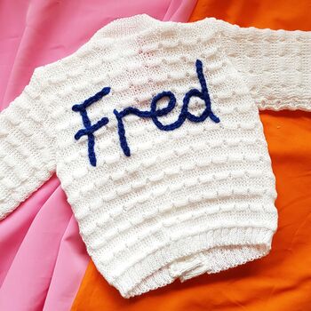 Rainbow Baby Name Personalised Cardigan, 2 of 11